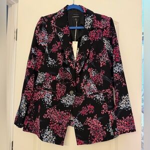 Lane Bryant Floral Blazer Black